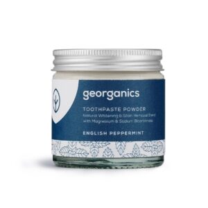 dentifricio in polvere naturale georganics alla menta piperita prodotti naturali igiene orale