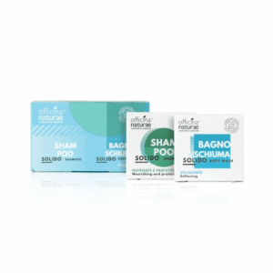 set shampoo e bagnoschiuma solido mini i cosini green