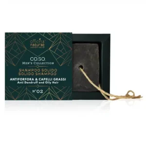Lo Shampoo Solido Antiforfora & Capelli Grassi CO.SO. di Officina Naturae è un'opzione ecologica per trattare forfora e capelli grassi, con packaging senza plastica.