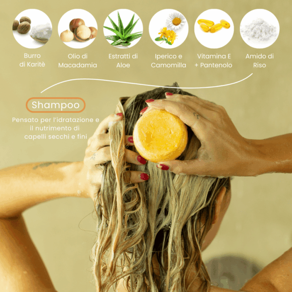 Shampoo Solido Bio alla Mela e Rosa _ Capelli Normali e Misti - Mangrovia