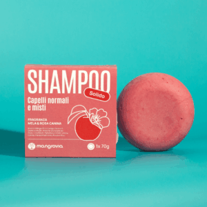 shampoo solido bio alla mela e rosa