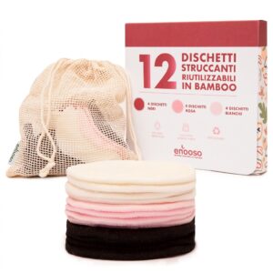 12 dischetti struccanti soft in fibra di bamboo enooso gallery 0 main white