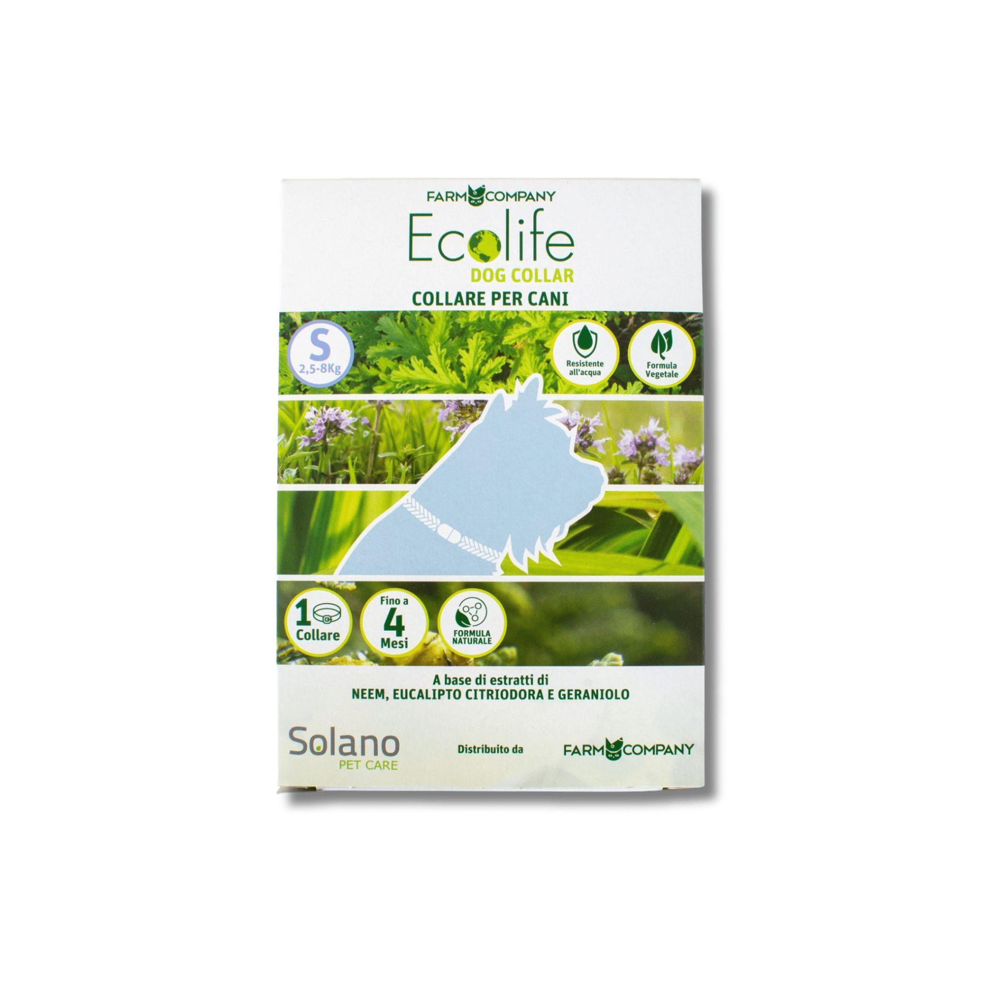 Ecolife Natural Repellent Dog Collar - Solano, Size S = dogs 8kg or less
