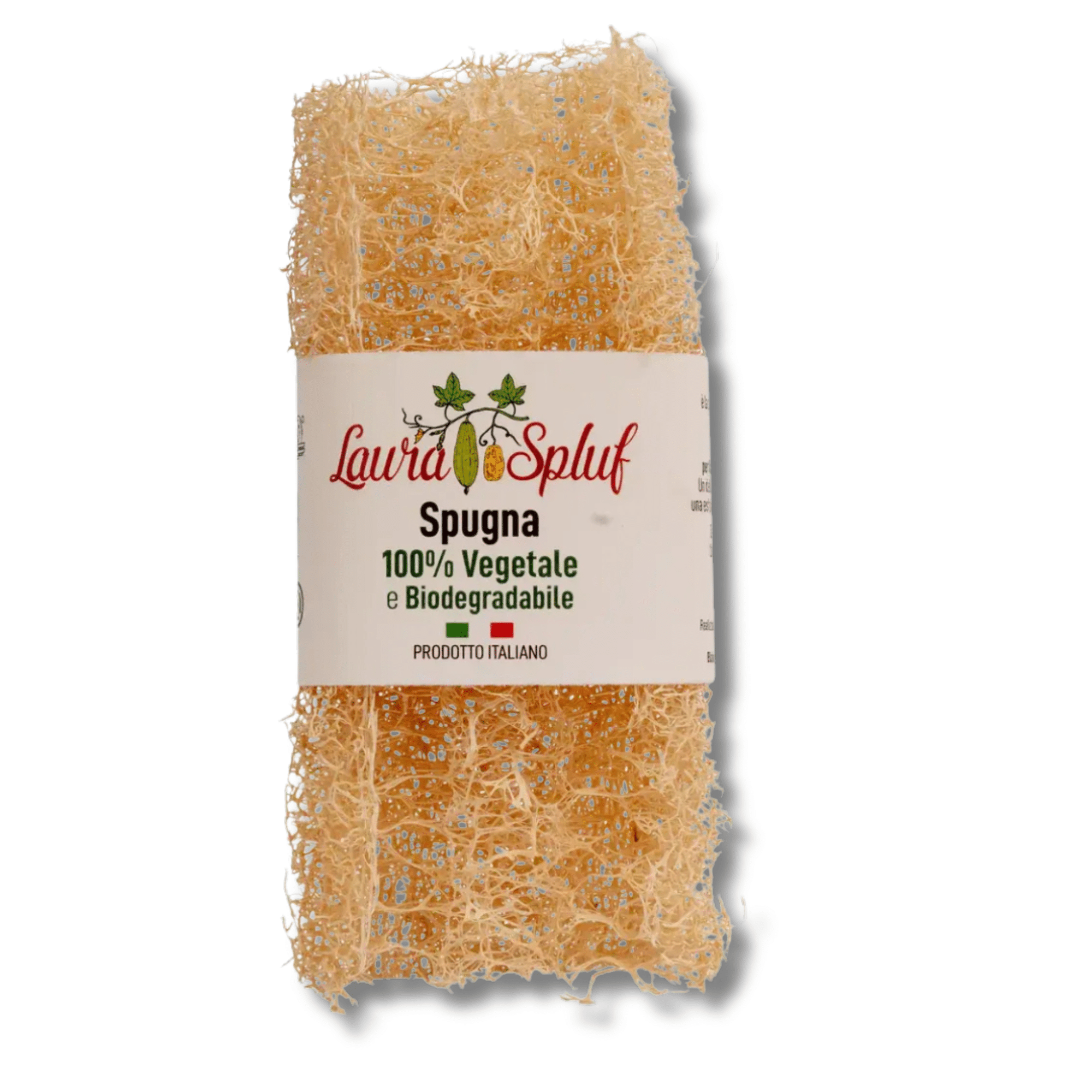 Éponge multi-usage en luffa végétale - Laura Spluf, dimensions 14 cm, quantité 1 pièce