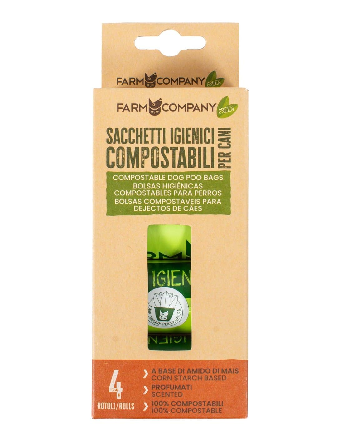 Compostable dog waste bags | Resistant and odor-control - Farm Company, Quantity 60 bags = 4 rolls