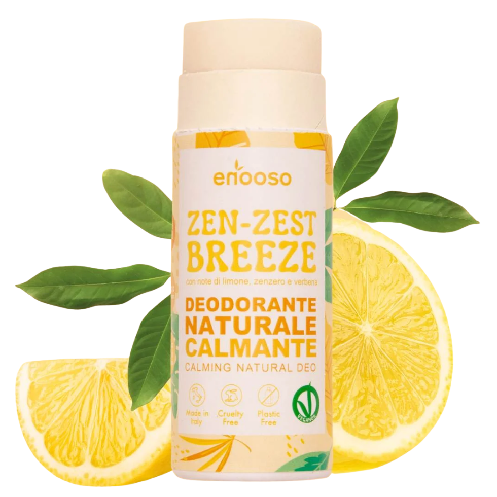 Natural solid deodorant | baking soda-free and gentle - Enooso, Zen Zest Breeze fragrance - Lemon
