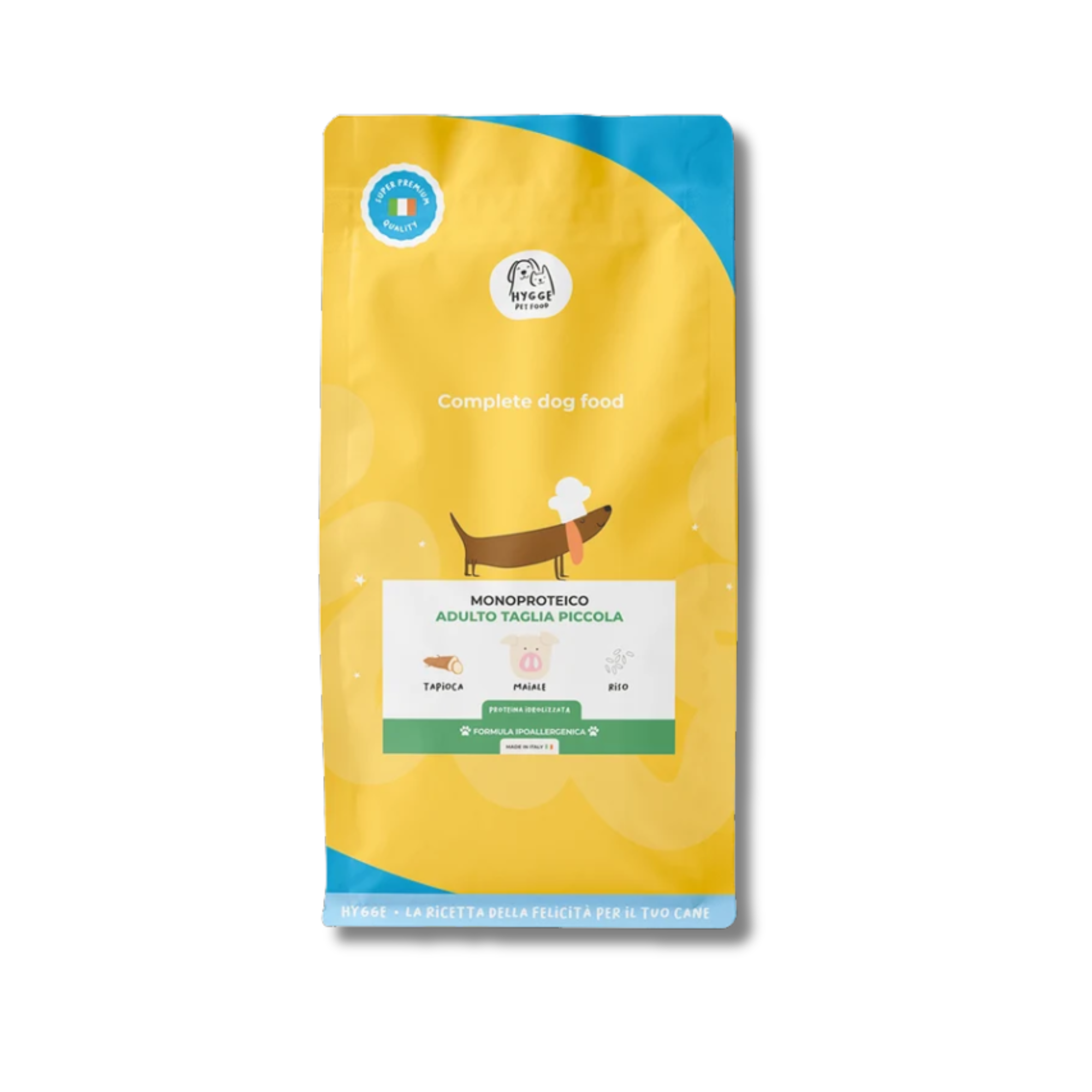 Monoprotein-torrfoder för hund med fläsk, gurkmeja och ris – Hygge Pet Food, Vikt 800 g
