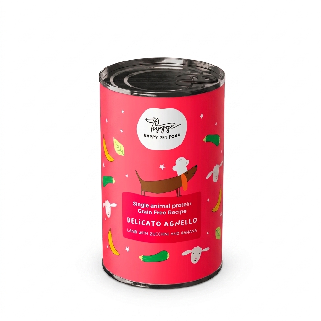 skonsamt monoproteinvåtfoder med lamm, zucchini och banan galleri 0 huvudbild vit